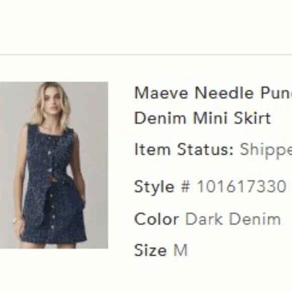 NWOT Anthropologie Maeve Cotton Tweed Mini Skirt - Picture 2 of 4